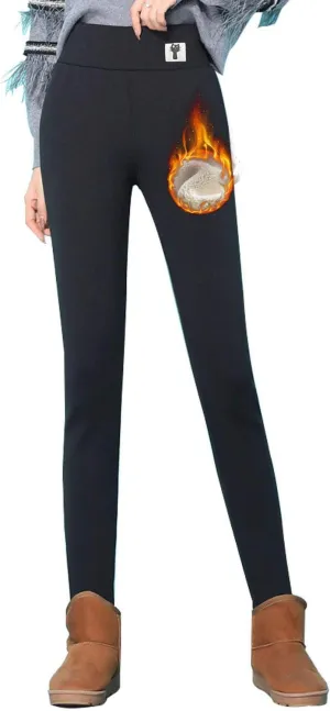 SIAEAMRG Winter Sherpa Fleece Lined Leggings for Women,High Waist Stretchy Thick Cashmere Leggings