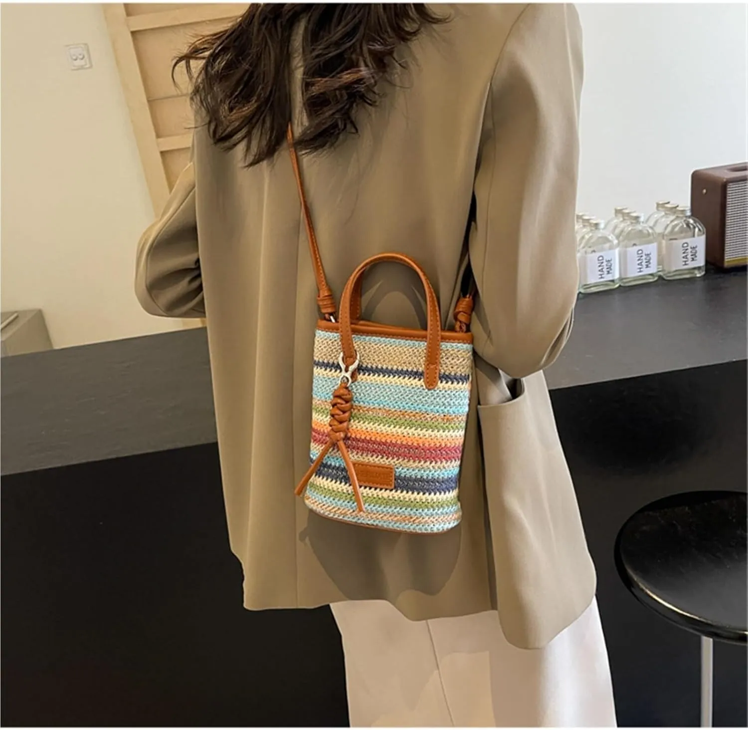 Small Cute Beach Bags for Women Straw Purses for Women Summer Purse Vacation Handbags Crossbody Bags Shoulder Bag