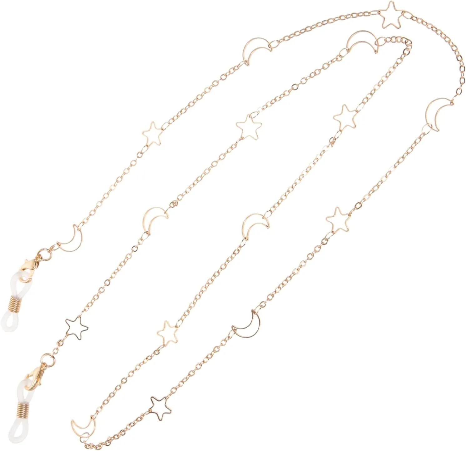 SOIMISS Star and Moon Eyeglass Chain for Women Copper Glasses Lanyard Unique Design -lost Glasses Holder for Sunglasses and Sports Eyewear Elegant Neck Strap