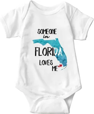 Someone In Florida Loves Me Baby Girls Boys Bodysuit Newborn onesie Short Sleeve Infant Romper 0-24 Months