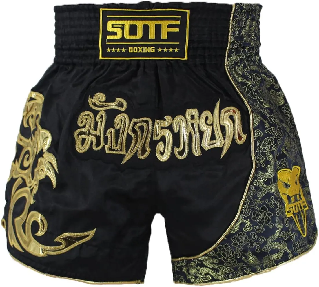 SOTF Boxing Shorts for Men Training Muay Thai Shorts Women Kickboxing Shorts for Kids