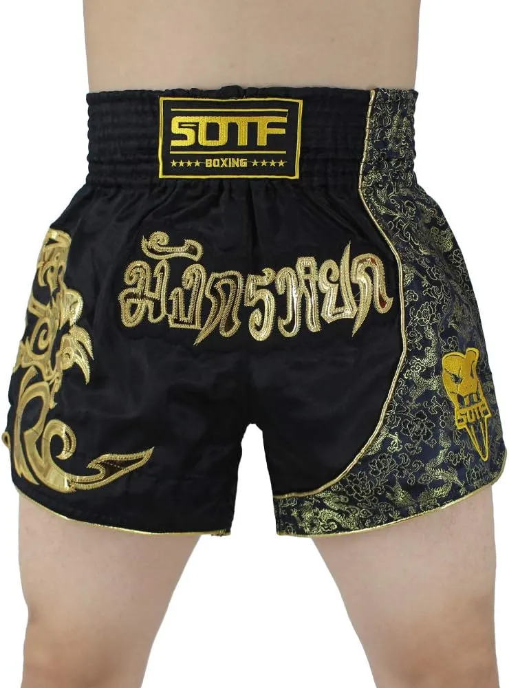 SOTF Boxing Shorts for Men Training Muay Thai Shorts Women Kickboxing Shorts for Kids