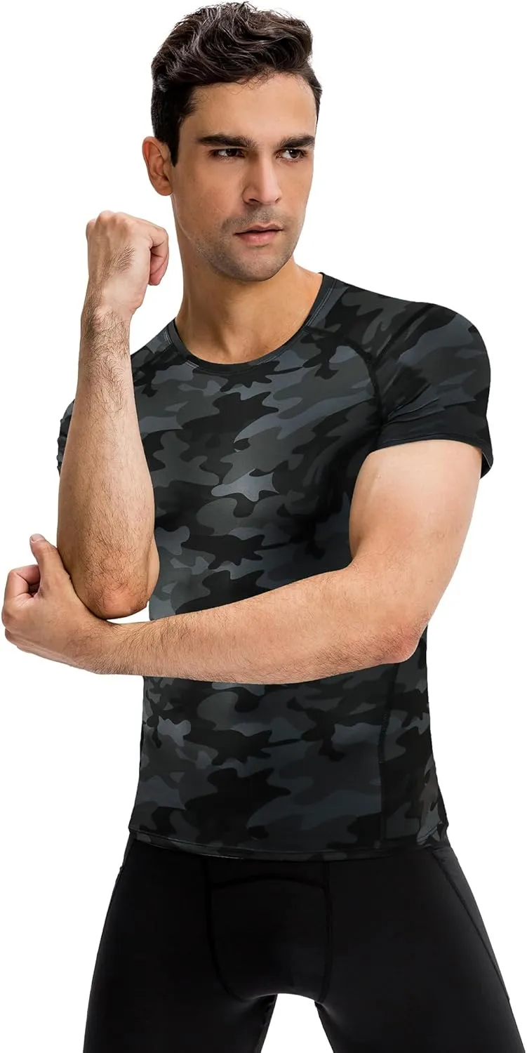 SPVISE Men's Compression Shirt Short Sleeve Cool Dry Workout Athletic T-Shirts Sports Undershirt Performance Compression Tops