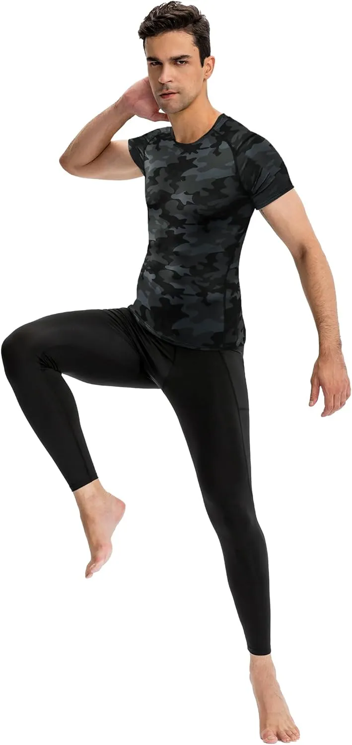 SPVISE Men's Compression Shirt Short Sleeve Cool Dry Workout Athletic T-Shirts Sports Undershirt Performance Compression Tops