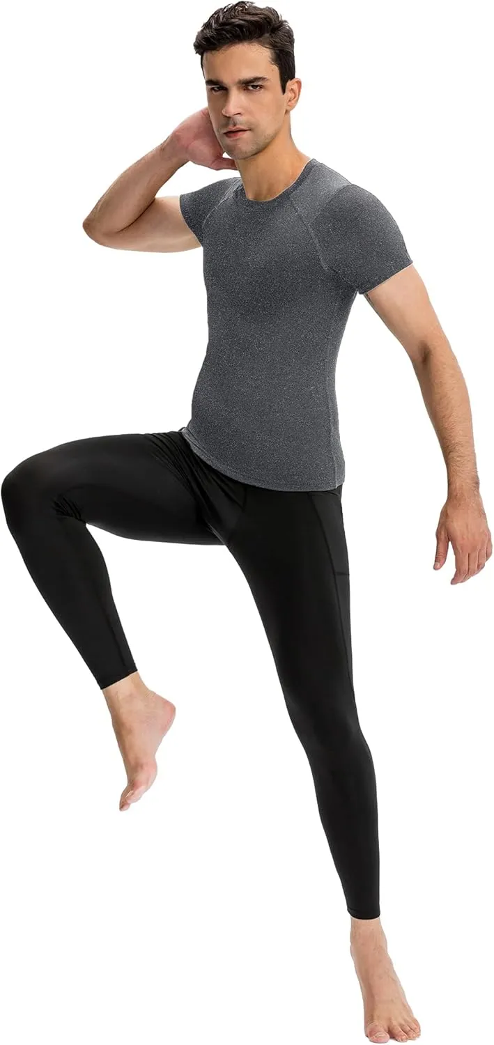 SPVISE Men's Compression Shirt Short Sleeve Cool Dry Workout Athletic T-Shirts Sports Undershirt Performance Compression Tops
