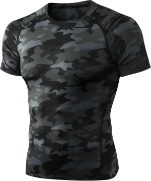 SPVISE Men's Compression Shirt Short Sleeve Cool Dry Workout Athletic T-Shirts Sports Undershirt Performance Compression Tops