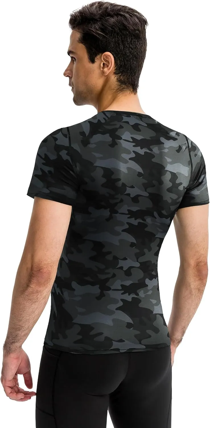 SPVISE Men's Compression Shirt Short Sleeve Cool Dry Workout Athletic T-Shirts Sports Undershirt Performance Compression Tops