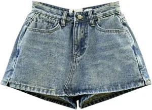 Summer High-Waisted Vintage Women's Denim Short Skirt Slim Street A-Line Mini Jeans Skirt
