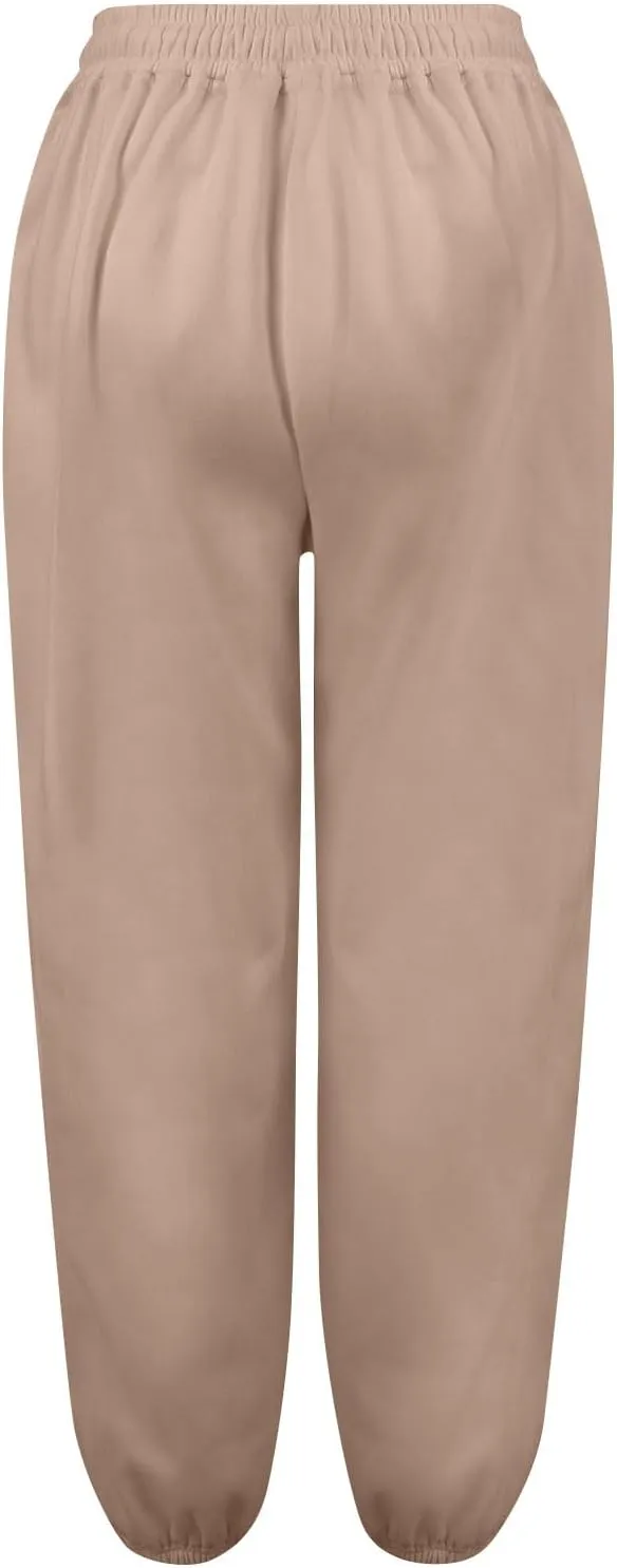 Sweatpants for Women Gym Fall Workout Jogger Pants High Waist Drawstring Athletic Trousers Pants Long with Pocket