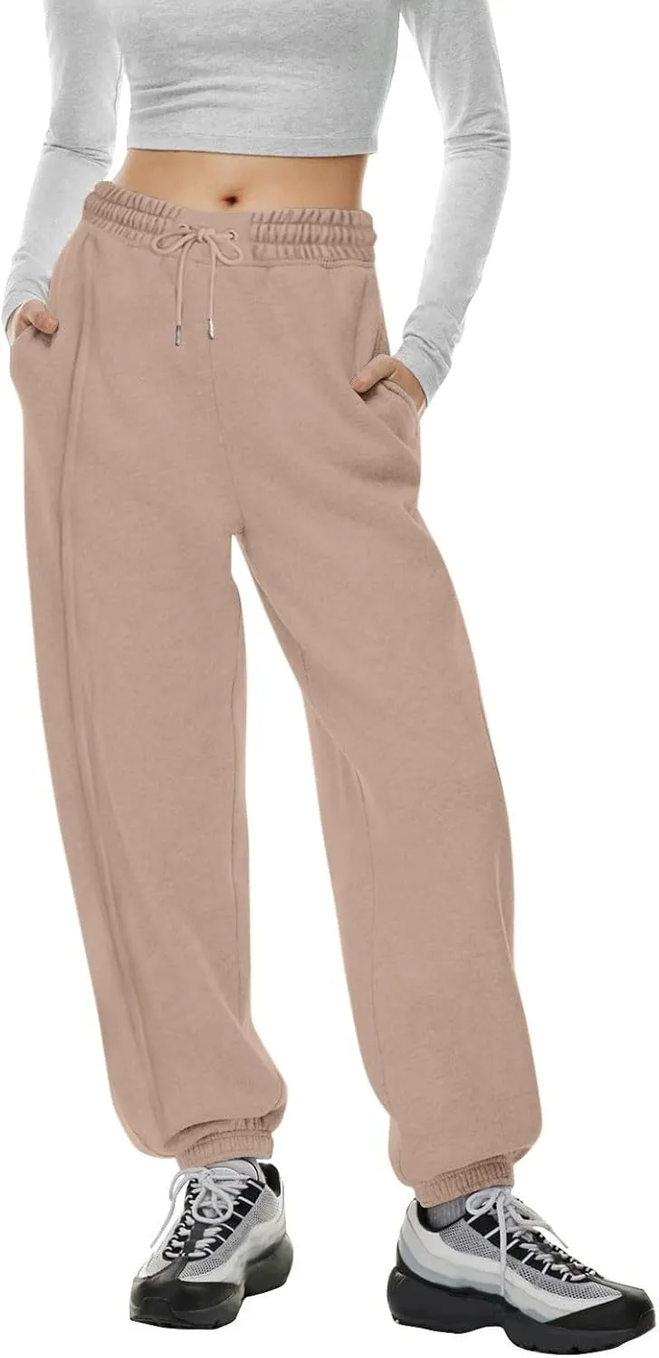 Sweatpants for Women Gym Fall Workout Jogger Pants High Waist Drawstring Athletic Trousers Pants Long with Pocket
