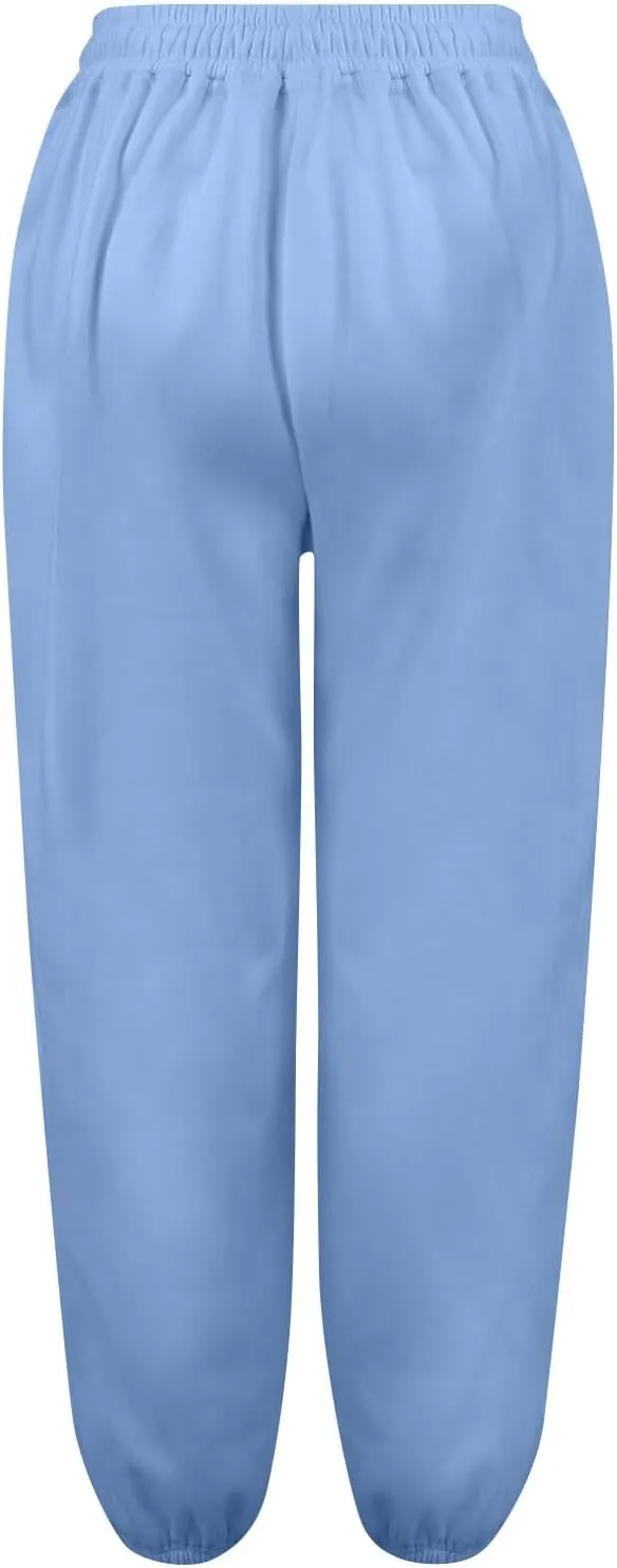Sweatpants for Women Gym Fall Workout Jogger Pants High Waist Drawstring Athletic Trousers Pants Long with Pocket