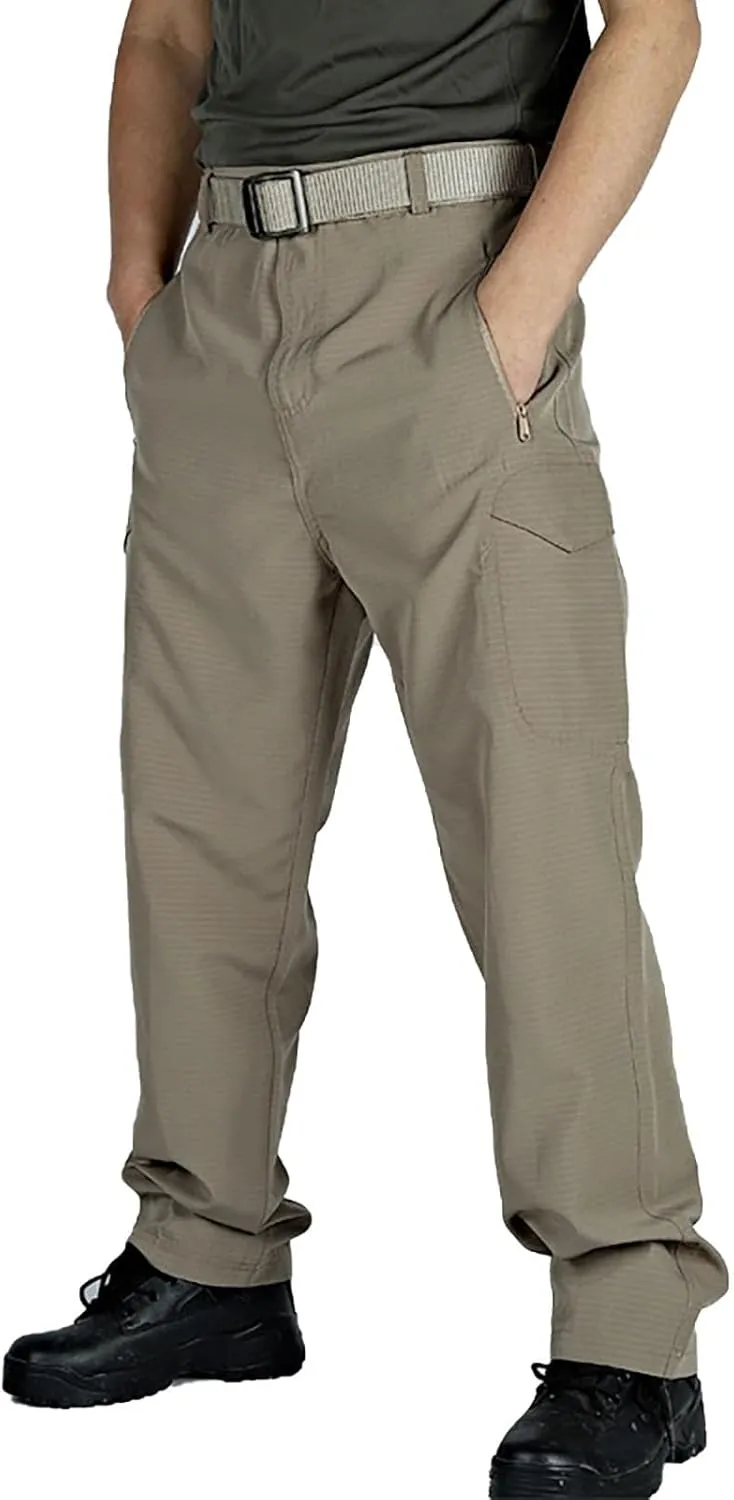 Tactical Pants for Men Stretch Ripstop Waterproof Zipper Cargo Hiking Pants Lightweight Work Pant Outdoor with Pockets