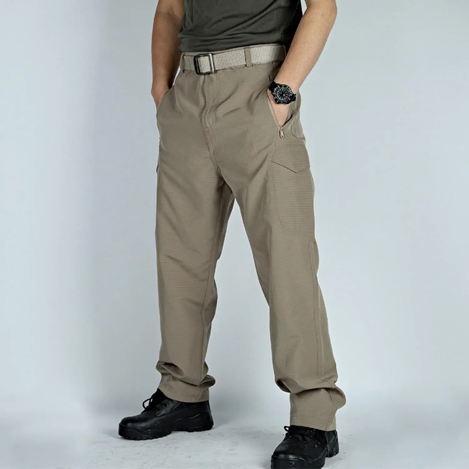 Tactical Pants for Men Stretch Ripstop Waterproof Zipper Cargo Hiking Pants Lightweight Work Pant Outdoor with Pockets