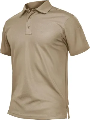 TACVASEN Men's Polo Shirts Dry Fit Tactical Golf Polos Short Sleeve Shirt UPF 50  Performance Collared Work Athletic