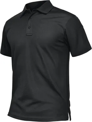 TACVASEN Men's Polo Shirts Dry Fit Tactical Golf Polos Short Sleeve Shirt UPF 50  Performance Collared Work Athletic