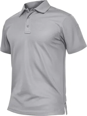 TACVASEN Men's Polo Shirts Dry Fit Tactical Golf Polos Short Sleeve Shirt UPF 50  Performance Collared Work Athletic
