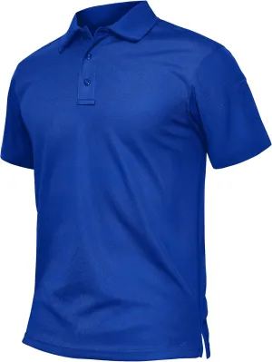TACVASEN Men's Polo Shirts Dry Fit Tactical Golf Polos Short Sleeve Shirt UPF 50  Performance Collared Work Athletic