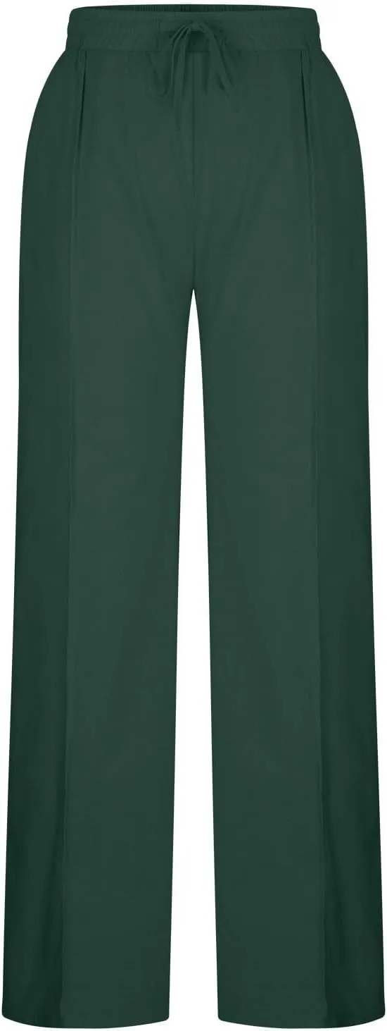 TARIENDY Linen Pants for Women High Waisted Wide Leg Pants Elastic Drawstring Pants Lounge Pants Beach Casual Trousers