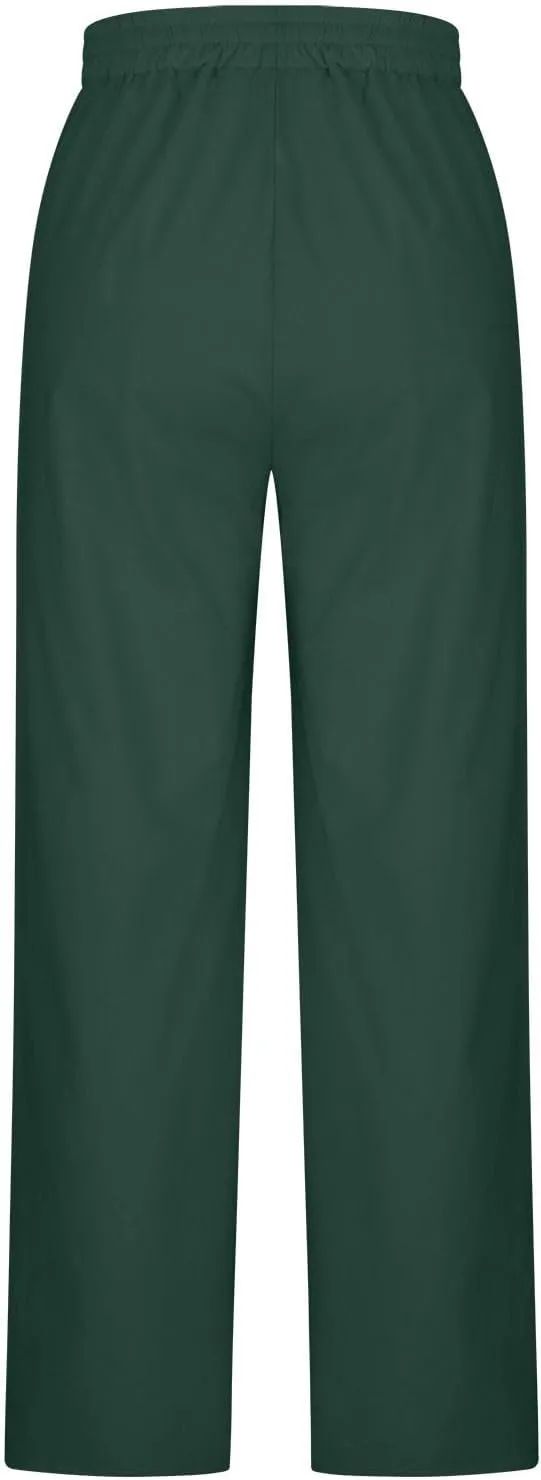 TARIENDY Linen Pants for Women High Waisted Wide Leg Pants Elastic Drawstring Pants Lounge Pants Beach Casual Trousers