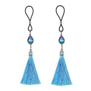 Tassel Nipple Jewelry Noose Non Piercing Teardrop Nipple Rings Body Jewelry Hair Ties Accessories-blue