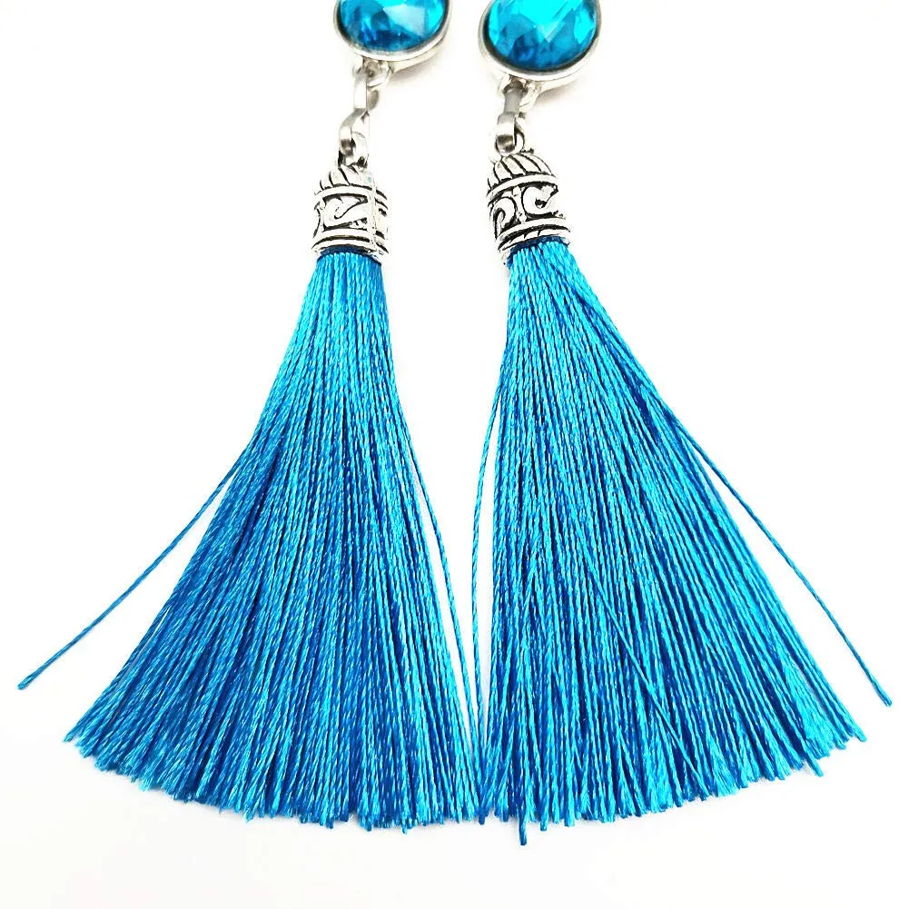 Tassel Nipple Jewelry Noose Non Piercing Teardrop Nipple Rings Body Jewelry Hair Ties Accessories-blue