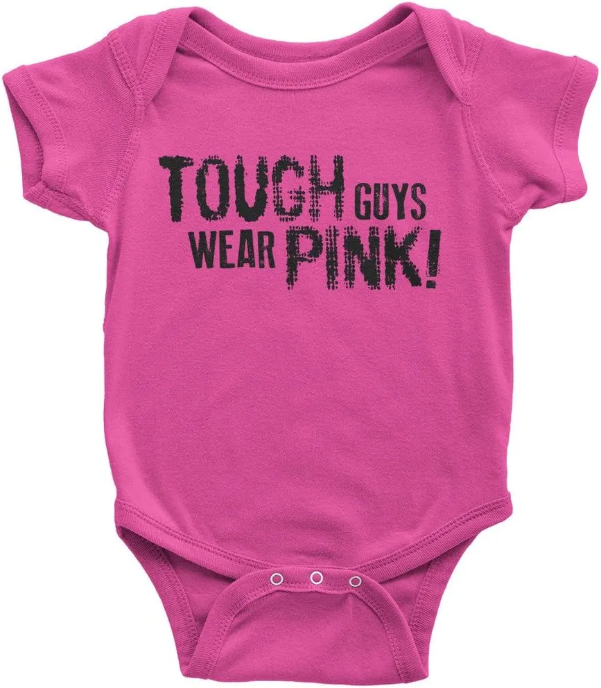 Threadrock Baby Boys' Tough Guys Wear Pink Infant Bodysuit