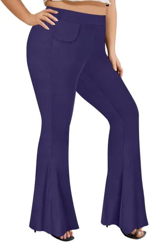 TIYOMI Plus Size Flared Leggings for Women High Waist Pants Ankle Leggings XL-5XL