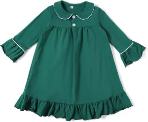 Toddler Baby Nightgown Kids Girls Dress Pajamas Christmas Nightdress Infant Thin Long Sleeved Soft Cute Homewear