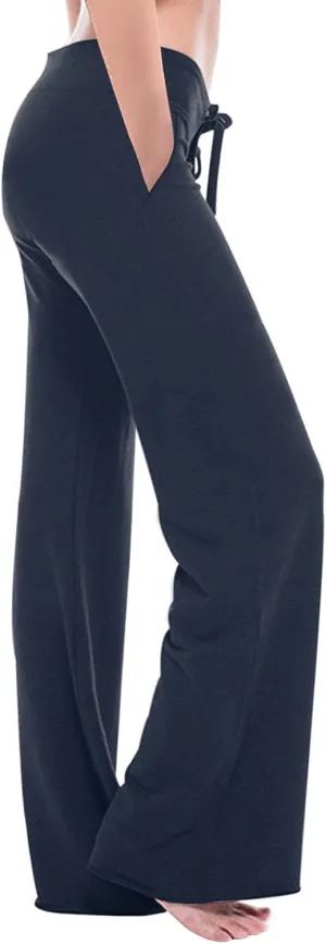 Trouser Style Yoga Pants for Women Drawstring High Waist Bootleg Flare Pants Casual Wide Leg Workout Leggings