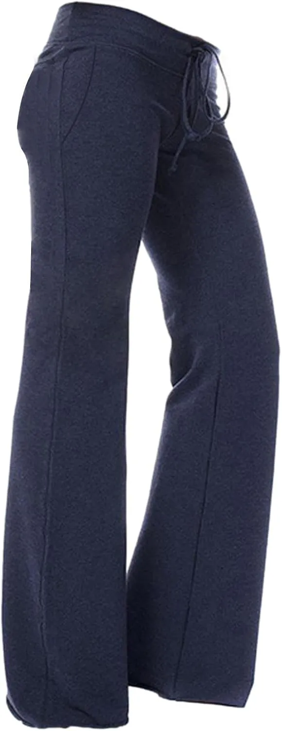 Trouser Style Yoga Pants for Women Drawstring High Waist Bootleg Flare Pants Casual Wide Leg Workout Leggings