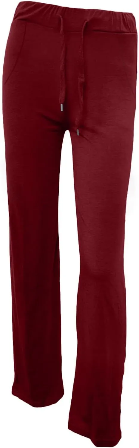 Trouser Style Yoga Pants for Women Drawstring High Waist Bootleg Flare Pants Casual Wide Leg Workout Leggings