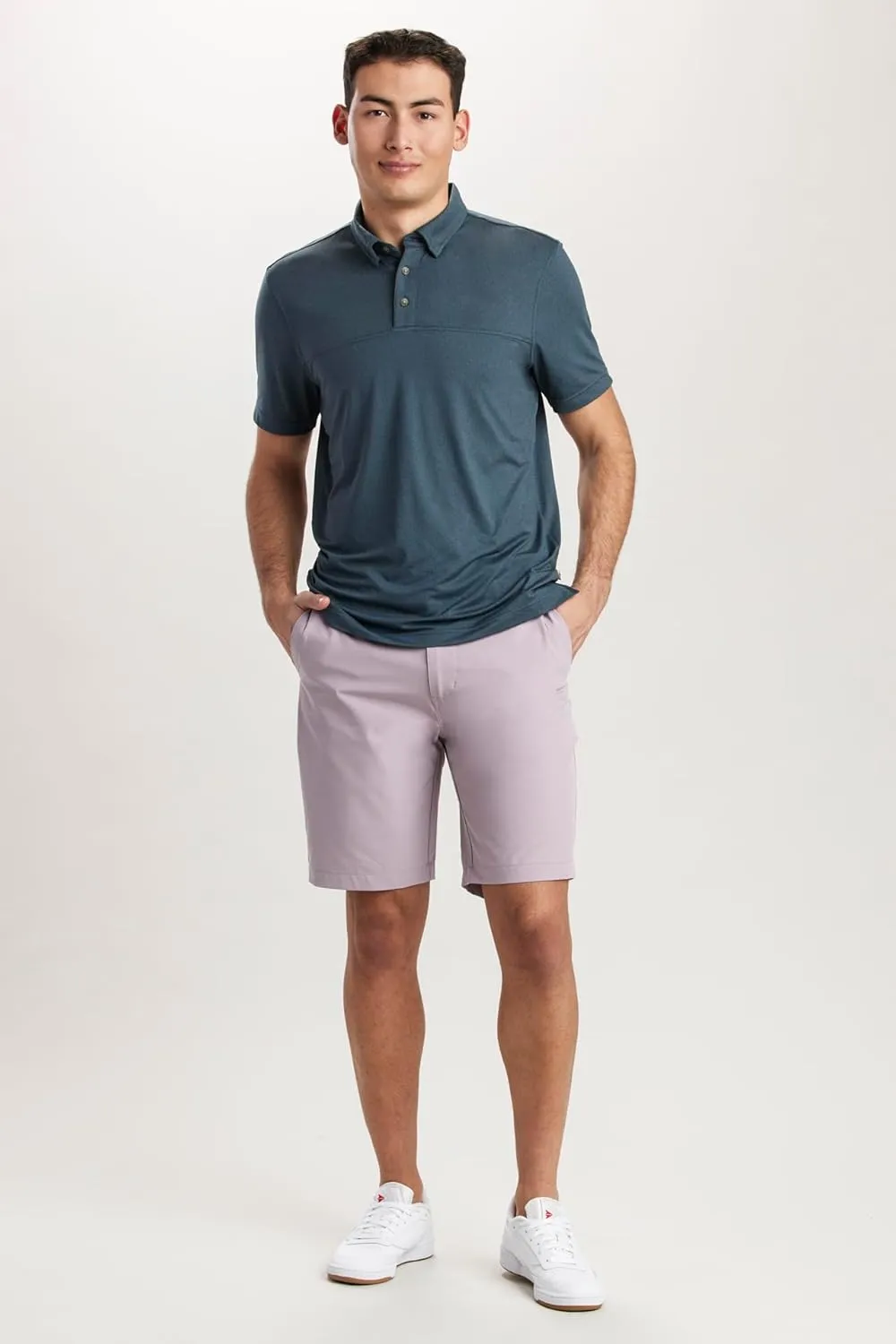 UNIONBAY Men's Ub Tech 9" Stretch Flat Front Classic Chino