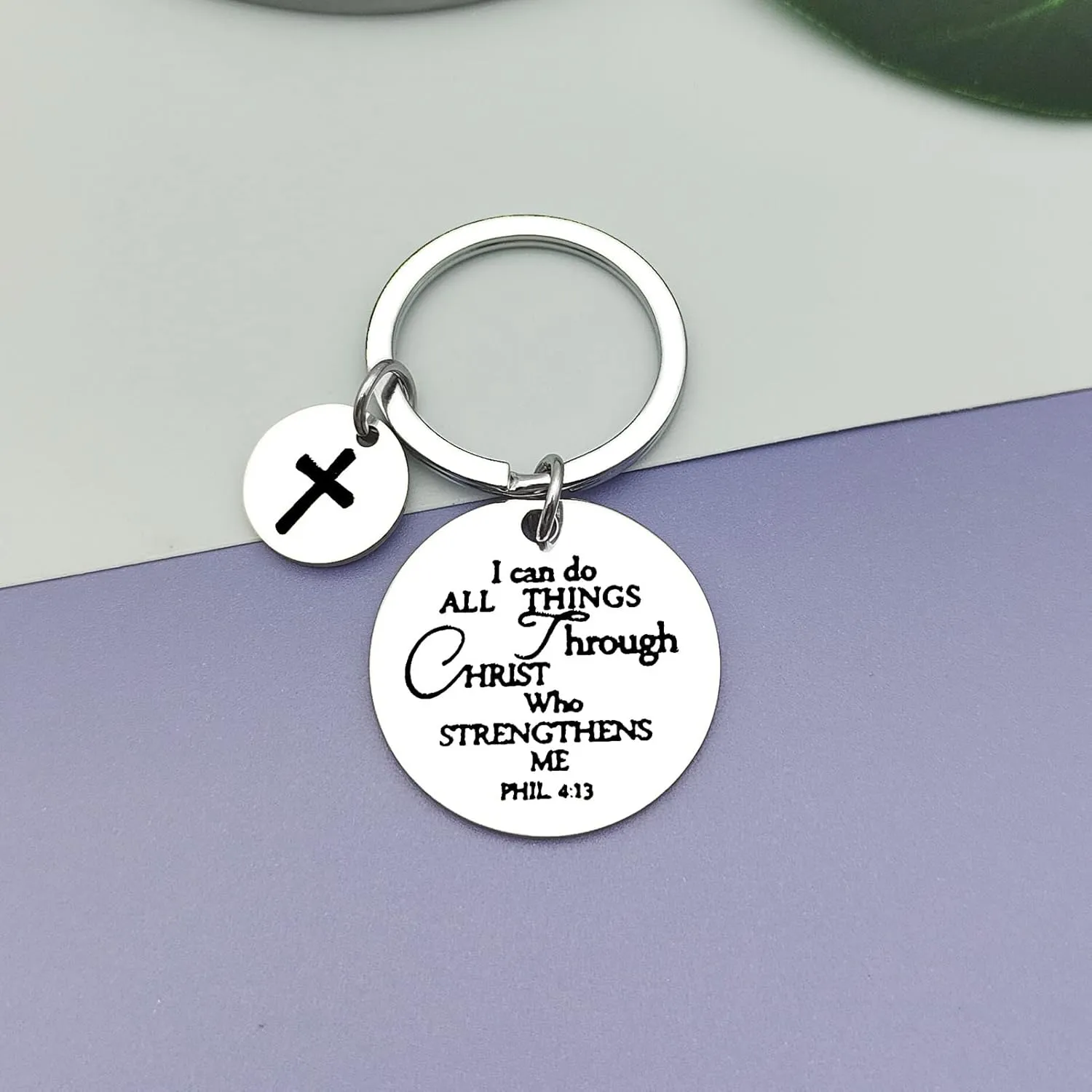 Vadaka Religious Faith Gift Jewelry Christian Keychain Inspirational Jewelry Baptism Keyring Bible Verse First Communion Gift