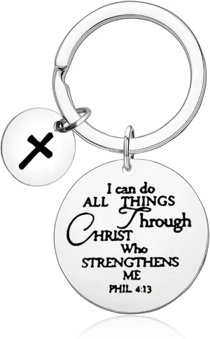 Vadaka Religious Faith Gift Jewelry Christian Keychain Inspirational Jewelry Baptism Keyring Bible Verse First Communion Gift