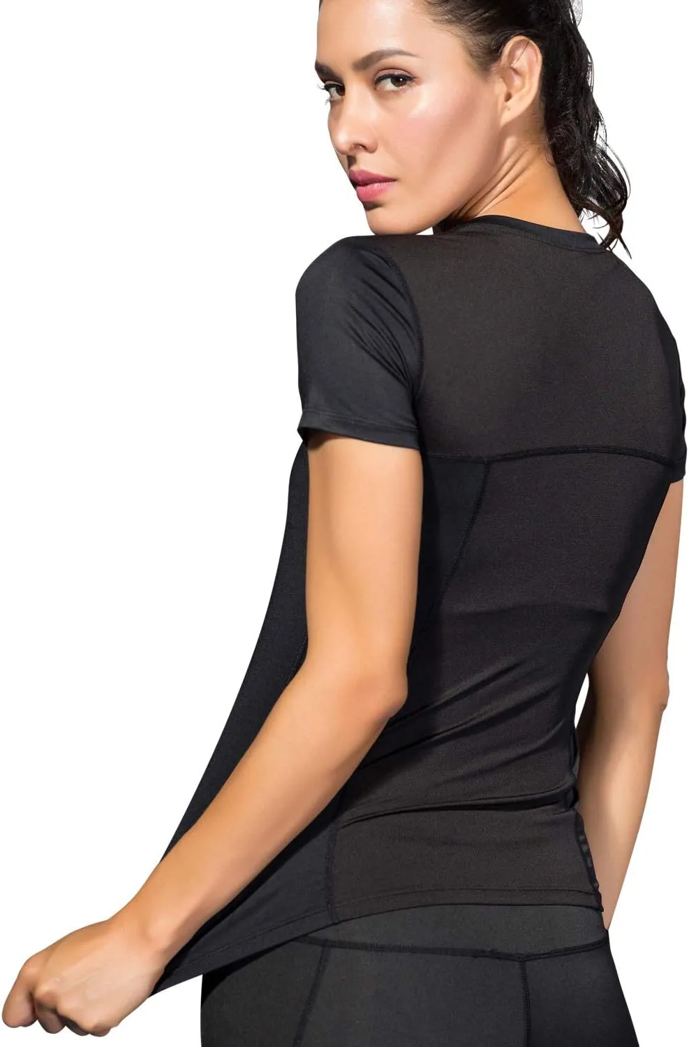 VEQKING Women's Compression T-Shirt 2-Pack MoistureWicking, QuickDry Activewear for Gym, Yoga & Running