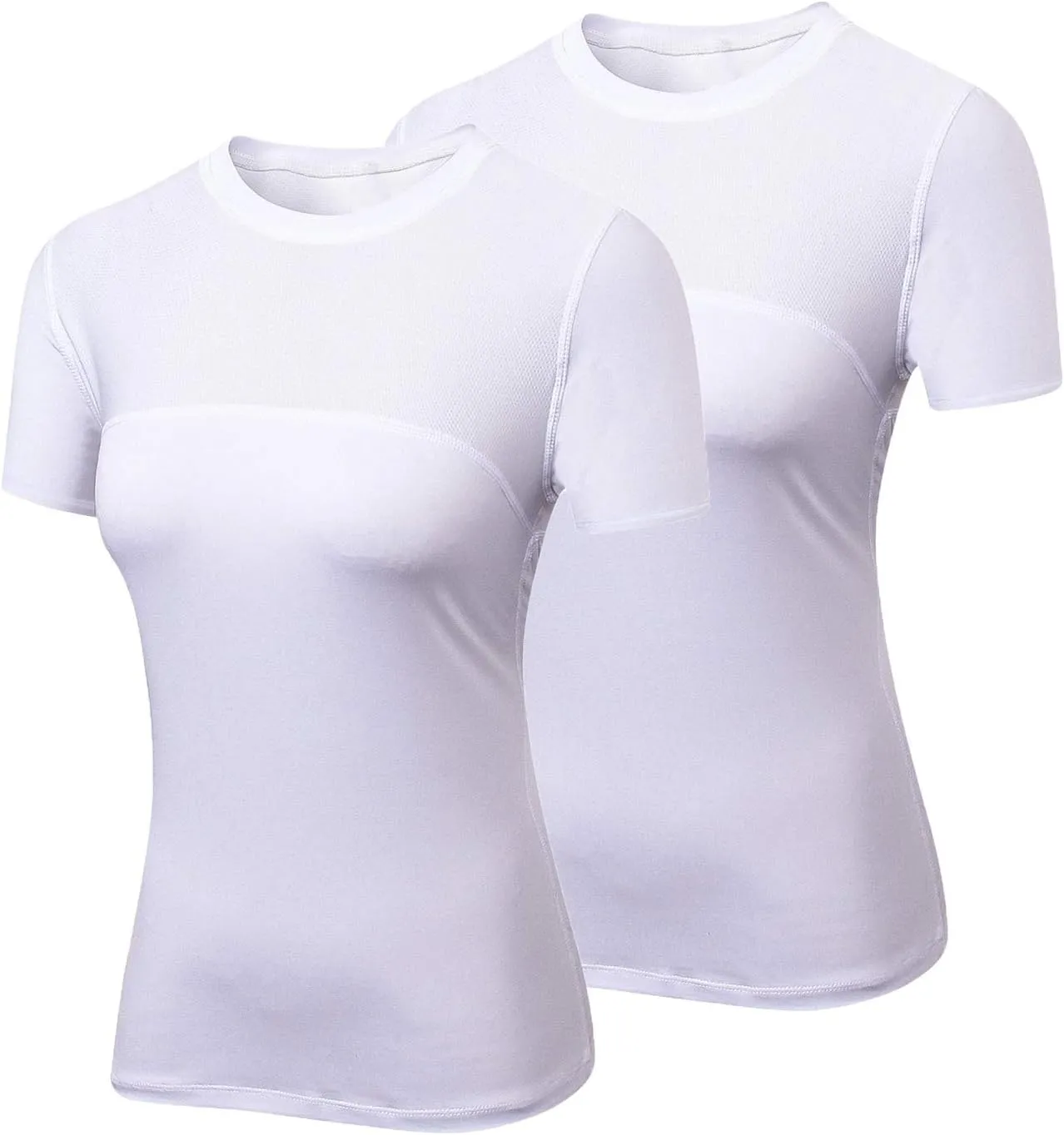 VEQKING Women's Compression T-Shirt 2-Pack MoistureWicking, QuickDry Activewear for Gym, Yoga & Running