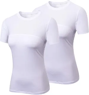 VEQKING Women's Compression T-Shirt 2-Pack MoistureWicking, QuickDry Activewear for Gym, Yoga & Running