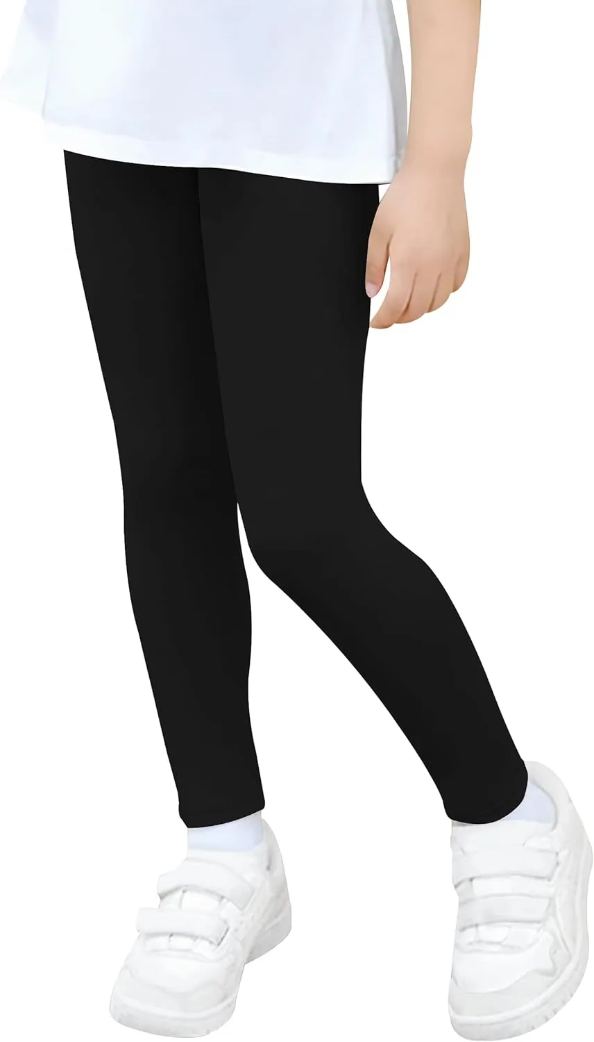 VOGRYE 4 Pack Girls Leggings Thick Cotton Leggings for Kids Full Length Pants Stretchy