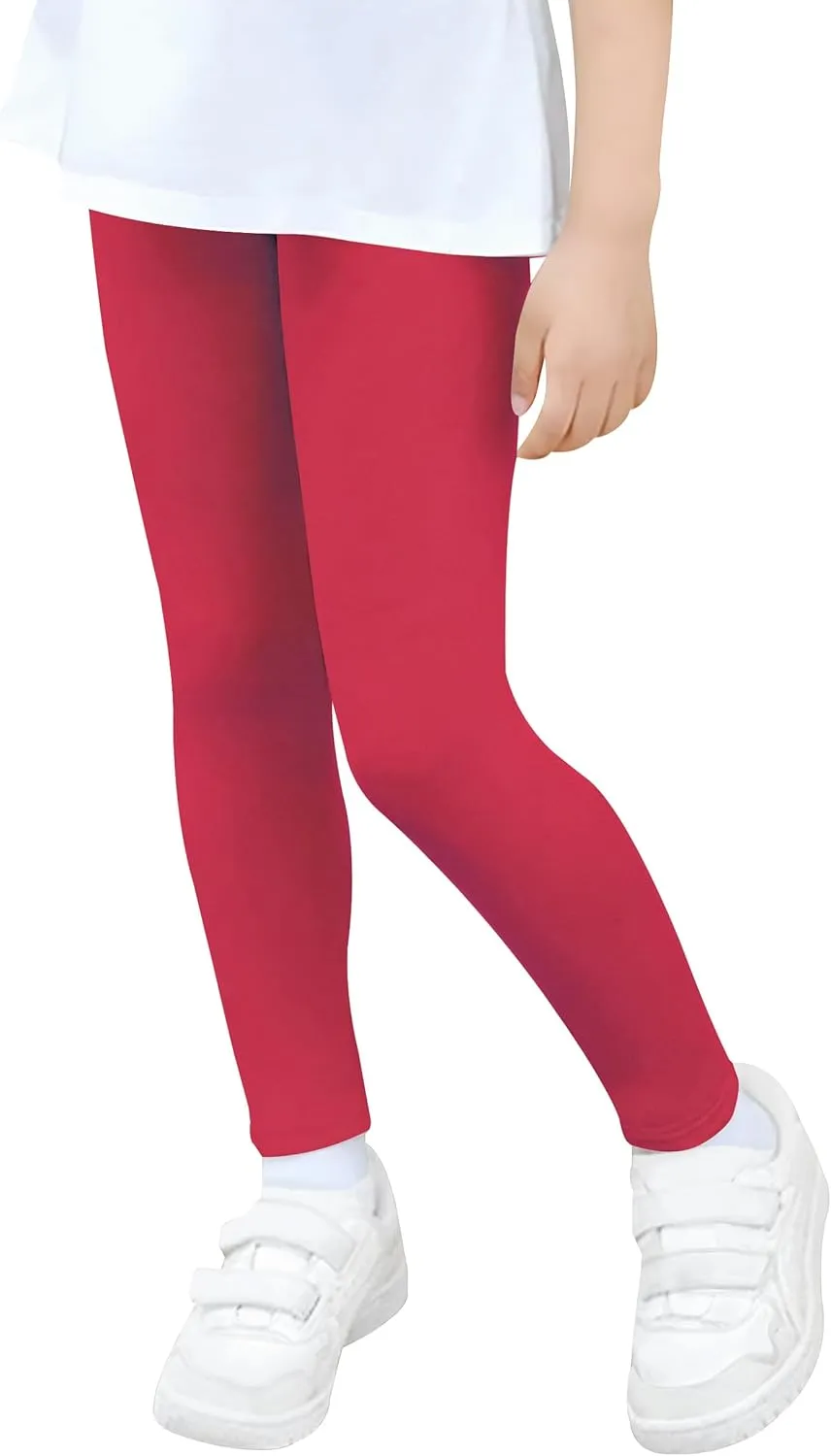 VOGRYE 4 Pack Girls Leggings Thick Cotton Leggings for Kids Full Length Pants Stretchy