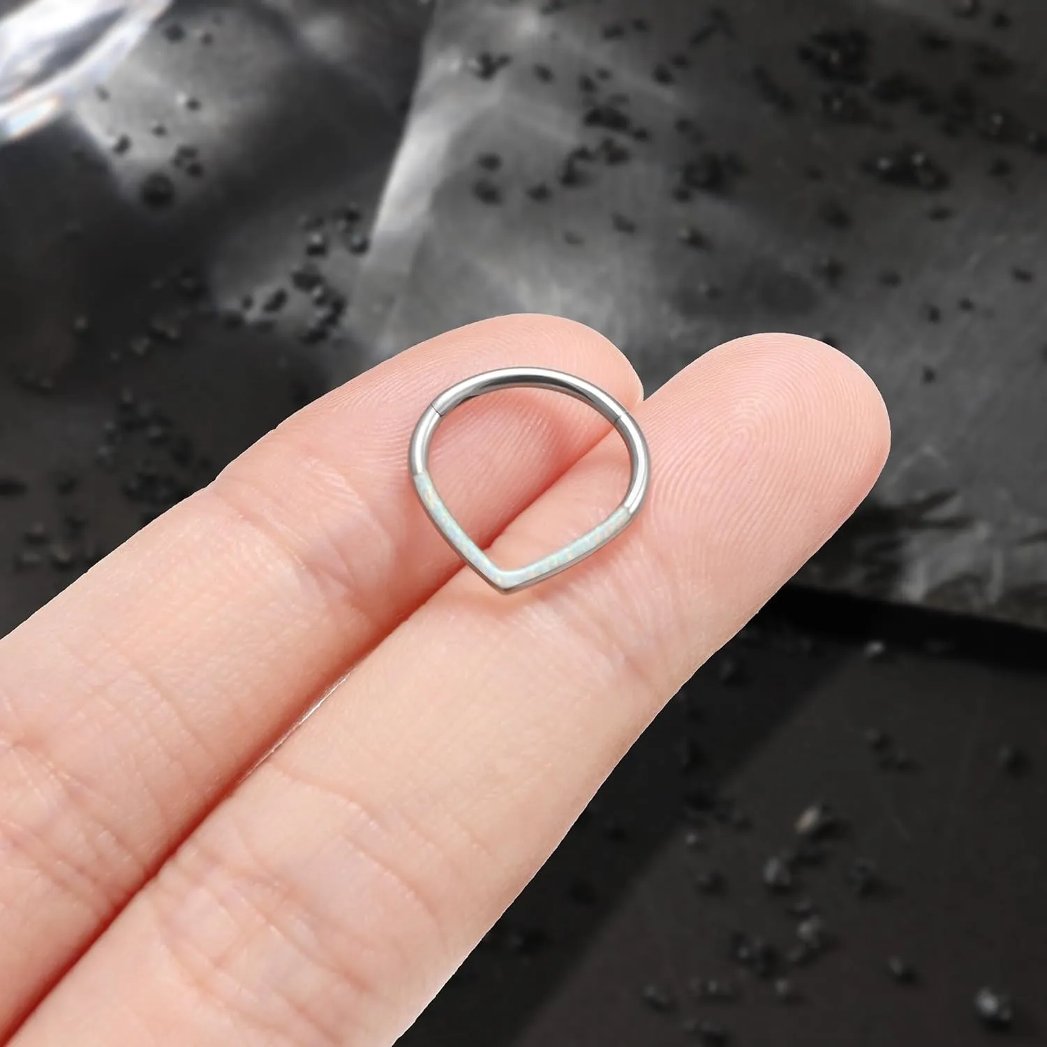 Vsnnsns Astm F136 Titanium Septum Rings 16G 18G 20G Daith Piercing Jewelry Clicker Septum Jewelry CZ Opal Septum Rings Daith Earrings Piercing Jewelry Hoops For Women Men