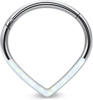 Vsnnsns Astm F136 Titanium Septum Rings 16G 18G 20G Daith Piercing Jewelry Clicker Septum Jewelry CZ Opal Septum Rings Daith Earrings Piercing Jewelry Hoops For Women Men