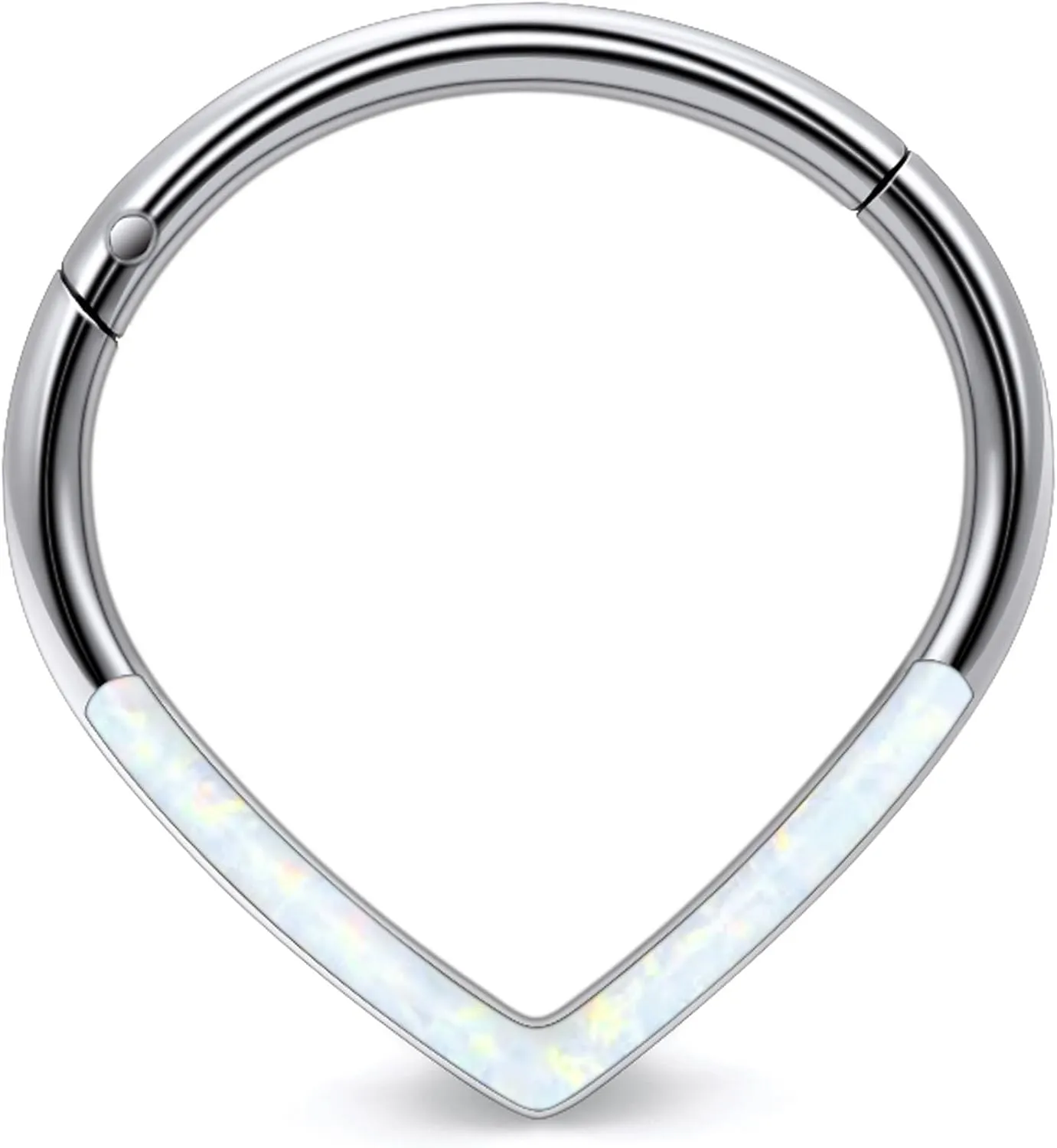 Vsnnsns Astm F136 Titanium Septum Rings 16G 18G 20G Daith Piercing Jewelry Clicker Septum Jewelry CZ Opal Septum Rings Daith Earrings Piercing Jewelry Hoops For Women Men