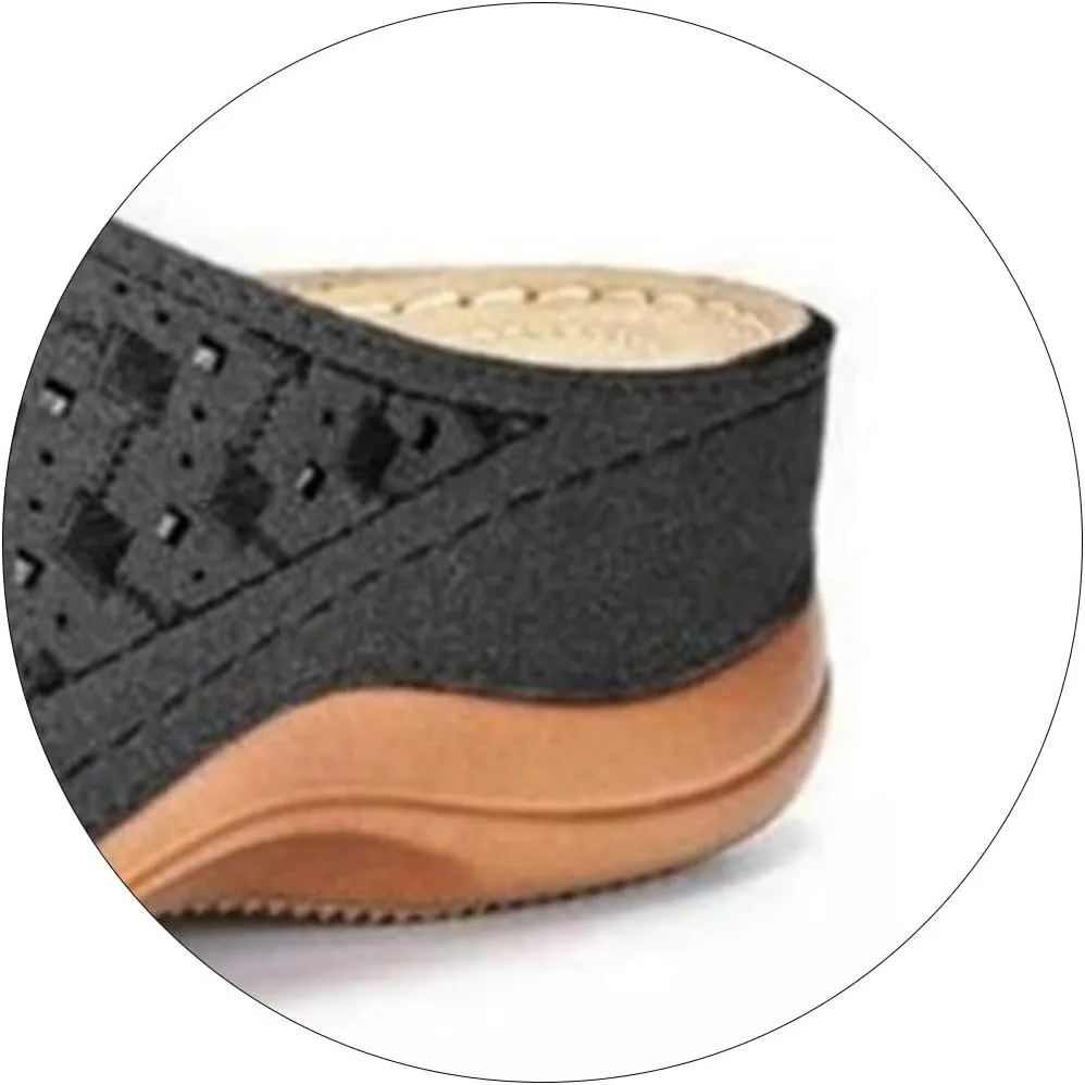 Wedge Sandals for Women Breathable Low Heel Sandal Hollow Out Walking Slippers Casual Comfortable Arch Support Sandals Summer Slip on Shoes Beach Vacation Shoe