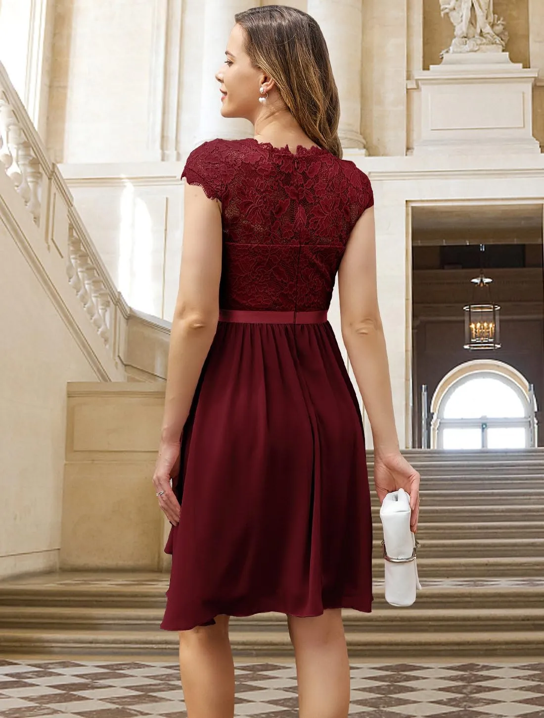 Wedtrend Women's Bridesmaid Dress 2024 Short Prom Dress Ruffle Wedding Guest Cocktail Dress Floral Homecoming Dress