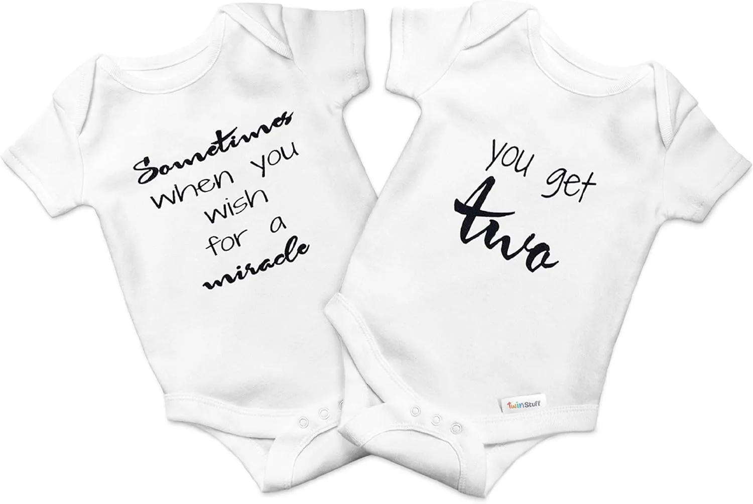 White & Grey Cotton Twin Rompers  Unisex Newborn Outfits for Boys & Girls  Soft, Comfy, Washable, 0-3, 3-6 Months
