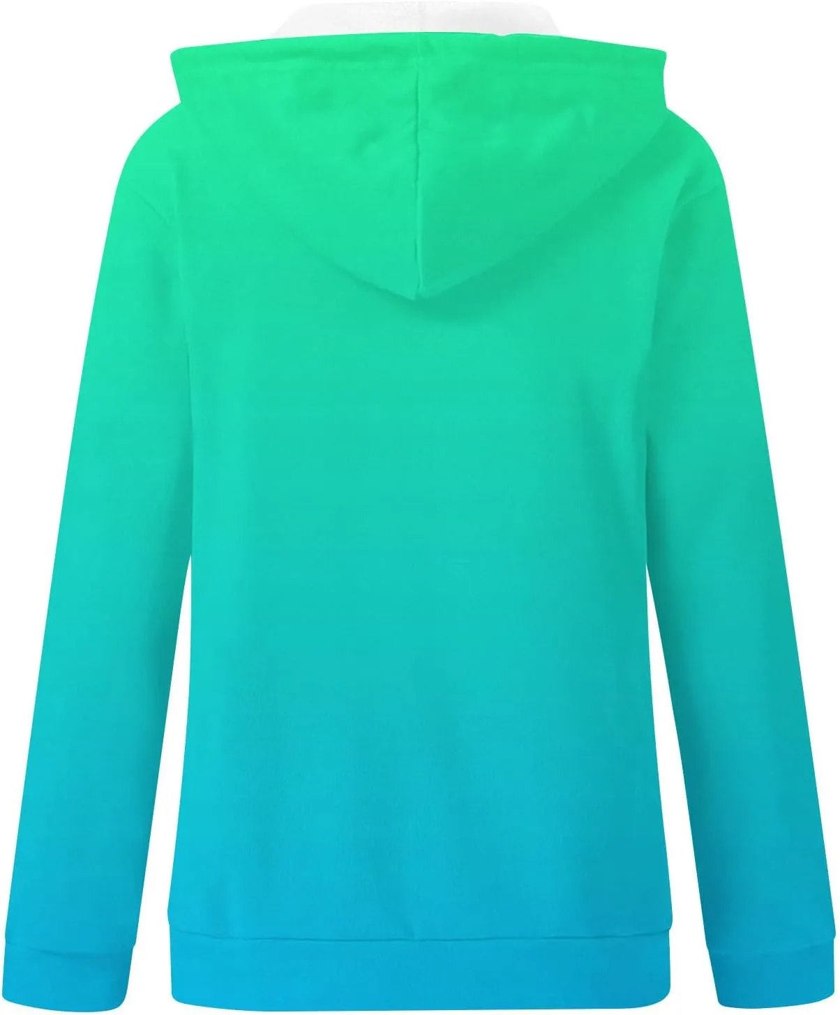Winter Coats for Women Full Zip Drawstring Hoodies Gradient Long Sleeve Fall Jackets with Pockets Outdoor