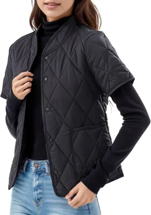 Winter Coats Womens Lightweight Short Sleeve Two Pockets Down Jacket (Available In Plus Size) Women Lightweight