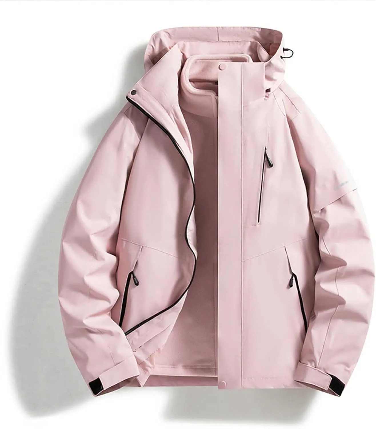 Winter Jackets for Women 2024 Fashion Solid Hiking Coats Long Sleeve Baggy Puffer Jacket with Pockets Outdoor