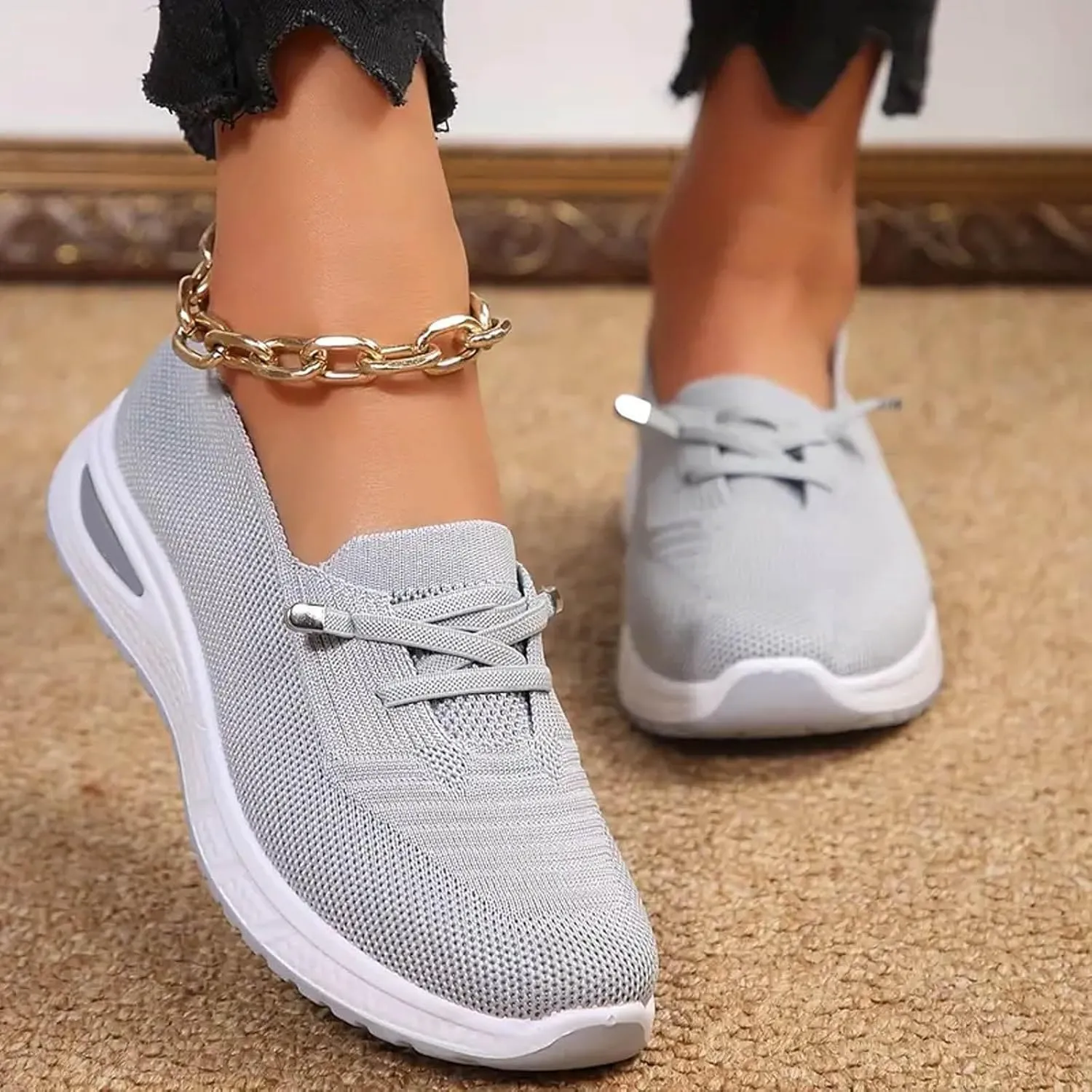 Women Comfy Orthopedic Walking Shoes, 2025 New Orthopedic Women's Breathable Non-Slip Arch Support Slip On Sneakers