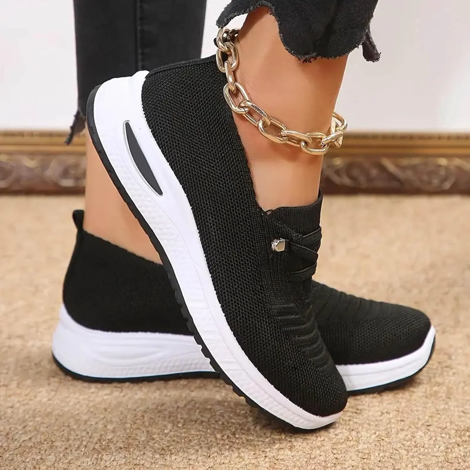 Women Comfy Orthopedic Walking Shoes, 2025 New Orthopedic Women's Breathable Non-Slip Arch Support Slip On Sneakers